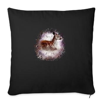 deer ,brown,wild,fawn,graffiti,bambi,fawn,foal - Sofa pillowcase 17,3'' x 17,3'' (45 x 45 cm) - black - Front