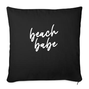 Beach Babe Summer Beach Salty Beach Summer white - Sofa pillowcase 17,3'' x 17,3'' (45 x 45 cm) - black - Front