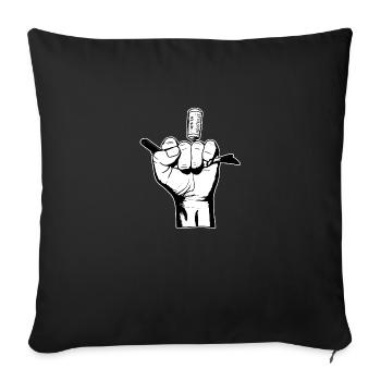 Der böse Junge in Schwarz-Weiß - Sofakissenbezug 45 x 45 cm - Schwarz - Vorne