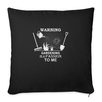 attention le jardinage est une passion pour moi - Housse de coussin décorative 45 x 45 cm - noir - Devant