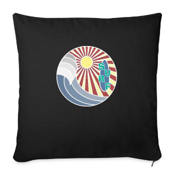 Surf Logo - Sofa pillowcase 17,3'' x 17,3'' (45 x 45 cm) - black - Front
