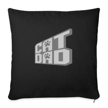 Cat Dad Logo Design - Sofa pillowcase 17,3'' x 17,3'' (45 x 45 cm) - black - Front
