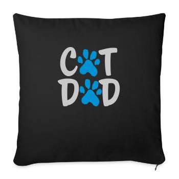 Paw Logo Cat Dad - Sofa pillowcase 17,3'' x 17,3'' (45 x 45 cm) - black - Front