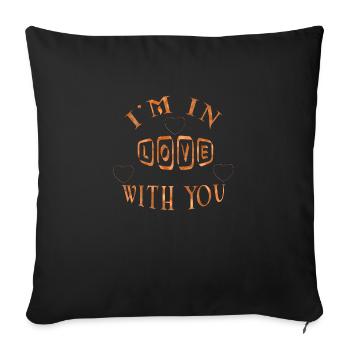 I m in love with you je suis amoureux de toi - Housse de coussin décorative 45 x 45 cm - noir - Devant