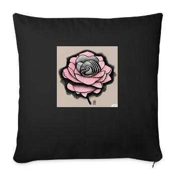 The Japanese rose - Sofa pillowcase 17,3'' x 17,3'' (45 x 45 cm) - black - Front