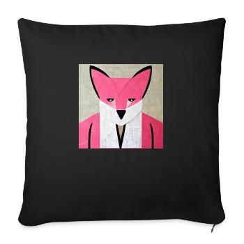 Origamifox - Sofa pillowcase 17,3'' x 17,3'' (45 x 45 cm) - black - Front