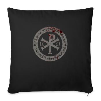 Symbol Anfang Ende Alpha Omega Gott Christian - Sofakissenbezug 45 x 45 cm - Schwarz - Vorne