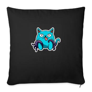 Mon chat poulpe - Housse de coussin décorative 45 x 45 cm - noir - Devant