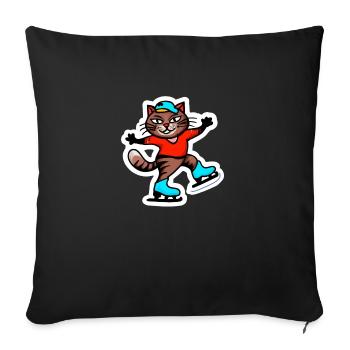 Patinage de chat - Housse de coussin décorative 45 x 45 cm - noir - Devant