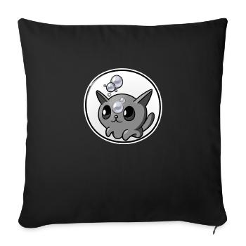 Savon Bubbles Chat - Housse de coussin décorative 45 x 45 cm - noir - Devant