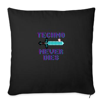 Techno Stirbt Nie - Design - Sofakissenbezug 45 x 45 cm - Schwarz - Vorne