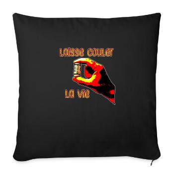 Lass das Leben fließen - Sofakissenbezug 45 x 45 cm - Schwarz - Vorne