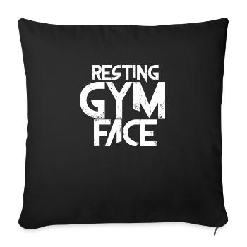 resting gym face Design for a bodybuidling and gym - Sofakissenbezug 45 x 45 cm - Schwarz - Vorne