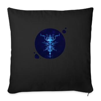 Mystique Collection ~ midnight blue ~ n°8 - Sofa pillowcase 17,3'' x 17,3'' (45 x 45 cm) - black - Front