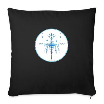 Mystique Collection ~ light blue ~ n°4 - Sofa pillowcase 17,3'' x 17,3'' (45 x 45 cm) - black - Front