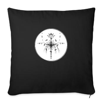 Mystic Collection ~ black tatoo ~ n°4 - Sofa pillowcase 17,3'' x 17,3'' (45 x 45 cm) - black - Front