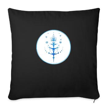 Mystique Collection ~ light blue ~ n°6 - Sofa pillowcase 17,3'' x 17,3'' (45 x 45 cm) - black - Front