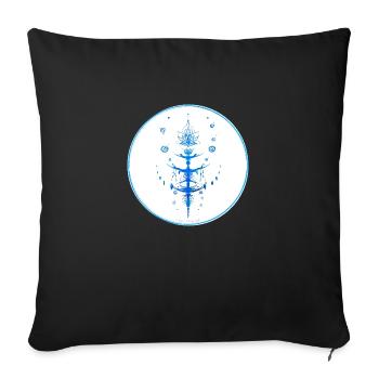 Mystique Collection ~ light blue ~ n°9 - Sofa pillowcase 17,3'' x 17,3'' (45 x 45 cm) - black - Front