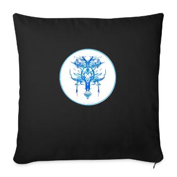 Mystique Collection ~ light blue ~ n°1 - Sofa pillowcase 17,3'' x 17,3'' (45 x 45 cm) - black - Front
