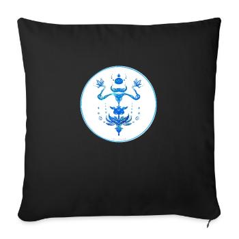Mystique Collection ~ light blue ~ n°5 - Sofa pillowcase 17,3'' x 17,3'' (45 x 45 cm) - black - Front