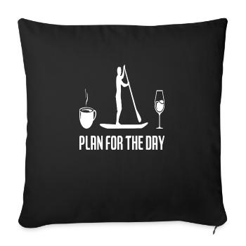 Plan for the Day - Sofa pillowcase 17,3'' x 17,3'' (45 x 45 cm) - black - Front