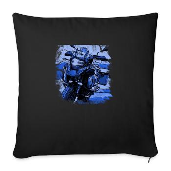 Motorcycle GS black blue - Sofa pillowcase 17,3'' x 17,3'' (45 x 45 cm) - black - Front