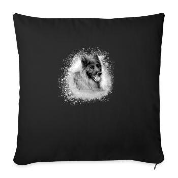 german shepherd, dog, graffiti, German shepherd, - Sofa pillowcase 17,3'' x 17,3'' (45 x 45 cm) - black - Front
