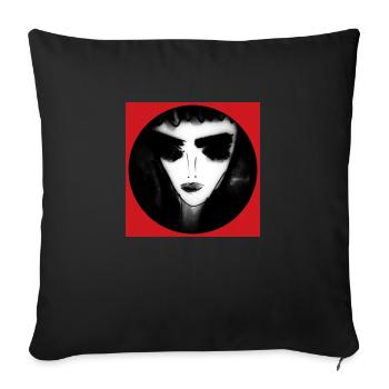 Woman in black and white circled in red - Sofa pillowcase 17,3'' x 17,3'' (45 x 45 cm) - black - Front