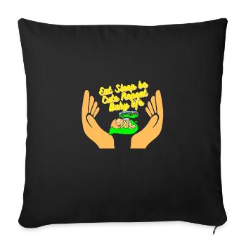 Baby life - Housse de coussin décorative 45 x 45 cm - noir - Devant