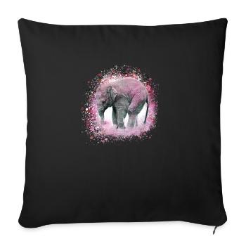 baby elephant,elephant,graffiti,pink,painting - Sofa pillowcase 17,3'' x 17,3'' (45 x 45 cm) - black - Front