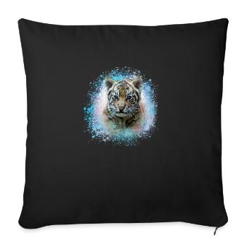 tigerbaby,tiger,blue,graffiti,painting - Sofa pillowcase 17,3'' x 17,3'' (45 x 45 cm) - black - Front