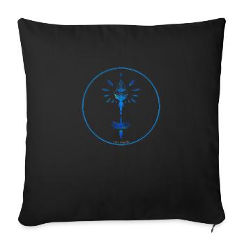 Mystique Collection ~ light blue ~ n°7 - Sofa pillowcase 17,3'' x 17,3'' (45 x 45 cm) - black - Front