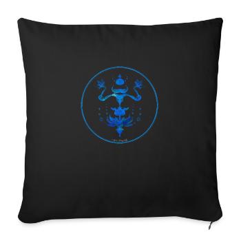 Mystique Collection ~ light blue ~ n°5 - Sofa pillowcase 17,3'' x 17,3'' (45 x 45 cm) - black - Front