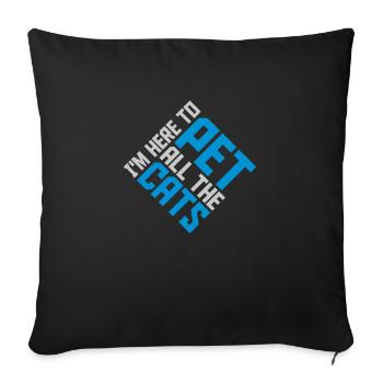 Animaux de compagnie tous les chats - Housse de coussin décorative 45 x 45 cm - noir - Devant