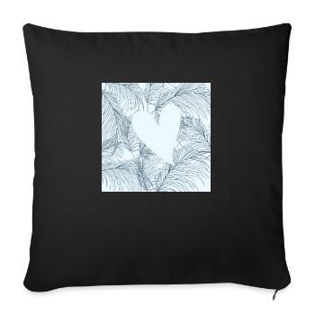 Feuilles cœur - Housse de coussin décorative 45 x 45 cm - noir - Devant