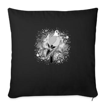 Oiseau - Housse de coussin décorative 45 x 45 cm - noir - Devant
