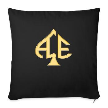 Ace of Spades Casino poker jeux de cartes chance d’argent - Housse de coussin décorative 45 x 45 cm - noir - Devant