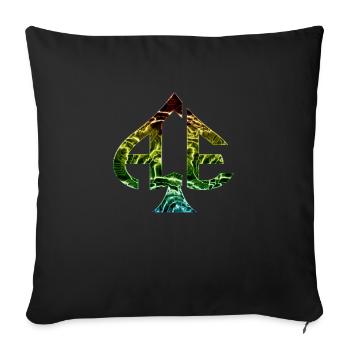 Ace of Spades Casino poker jeux de cartes chance d’argent - Housse de coussin décorative 45 x 45 cm - noir - Devant