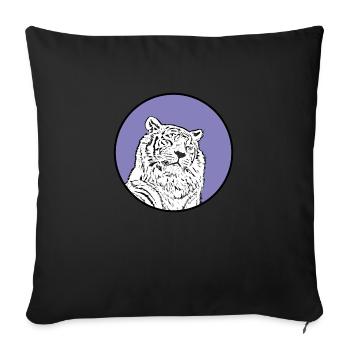 White tiger portrait - Sofa pillowcase 17,3'' x 17,3'' (45 x 45 cm) - black - Front