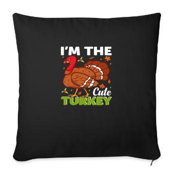 Je suis la jolie Dinde - Housse de coussin décorative 45 x 45 cm - noir - Devant