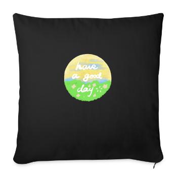 Avoir un devis Bonne journée - Housse de coussin décorative 45 x 45 cm - noir - Devant