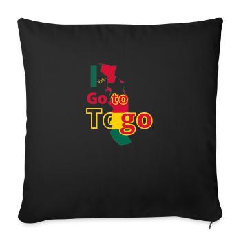 Yes i go Togo=Yes i got to go! - Housse de coussin décorative 45 x 45 cm - noir - Devant