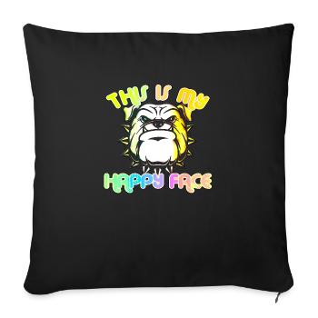 Angry face face angry Swedish Swedish dog - Sofa pillowcase 17,3'' x 17,3'' (45 x 45 cm) - black - Front