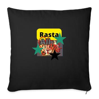 All stars rasta jah rastafari lion all stars - Housse de coussin décorative 45 x 45 cm - noir - Devant