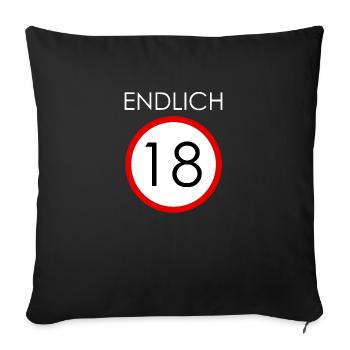 ENDLICH 18 - Sofakissenbezug 45 x 45 cm - Schwarz - Vorne