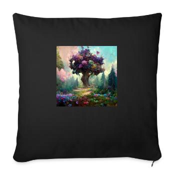 the Magic Tree - Sofa pillowcase 17,3'' x 17,3'' (45 x 45 cm) - black - Front