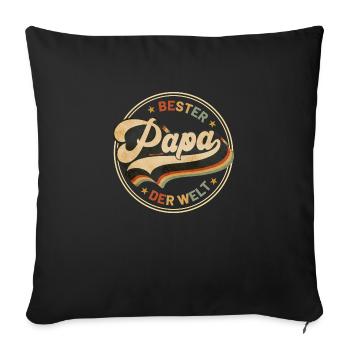 Vintage Bester Papa Der Welt Retro Vatertag - Housse de coussin décorative 45 x 45 cm - noir - Devant