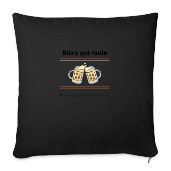 Bière qui roule n'amasse pas mousse - Housse de coussin décorative 45 x 45 cm - noir - Devant