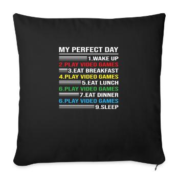 My Perfect Day - Sofakissenbezug 45 x 45 cm - Schwarz - Vorne