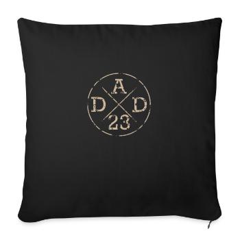 Père Papa 23 Fête des Pères Geshenkidee - Housse de coussin décorative 45 x 45 cm - noir - Devant
